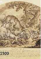 RIDINGER, JOH. ELIAS, 17. JH., DREI KUPFER- STICHE MIT DARSTELLUNGEN VERSCH. WILDTIERE: AUEROCHE, WILDSCHWEIN UND DER EDLE HIRSCH, CA. 28,5 X 24 ...