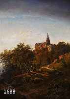 KRÄMER, HEINRICH, GEB. 1886 MÜNCHEN, LEBTE IN BERLIN, BURG FALKENSTEIN IM HARZ, ÖL/LWD, RE. U. SIGN., FEINE LASIERENDE MALEREI, ALTERSBEDINGT ...