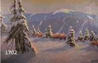 RÖDER, HEIN, GEB. 1915, WINTERLANDSCHAFT IM VORGEBIRGE MIT VERSCHNEITEN TANNEN, ÖL/ LWD, RÜCKSEITIG BEZ.: AUSBLICK VON DER HOCHSCHAR UND DEM ...