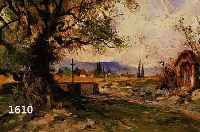 RIECK, THOMAS, GEB. 1951, LANDSCHAFT MIT WEGKAPELLE UND ALTEM BAUM, ÖL/MALKARTON, LI. U. SIGN., CA. 34 X 55 CM, R.