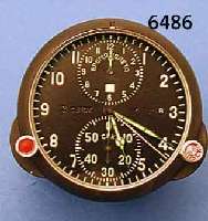EINBAUDOPPELBORDCHRONOGRAPH, RUSSLAND UM 1992, VORGESEHEN F. MIG-29, D. CA. 80 MM, MINERALGL., HERMETISCH VERSCHR. METALLGEH. M. HAMMERSCHLAGLACK, ...