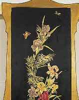 BLATTSTICHSICKEREI MIT RAHMEN, DT.,100 X 53CM, BZW.140 X 70CM, SEIDE AUF SEIDE, UM 1900. EHZ 3-4