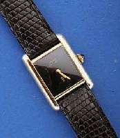 CARTIER DAMENARMBANDUHR TANK, SCHWEIZ, 925ER SILBER, HART VERG., BOD. SEITL. 4-FACH VER- SCHR., HANDAUFZUG, MINERALGL., SCHMUCKKRONE, ORIG. ...