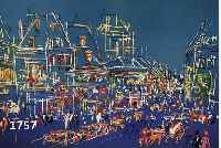 DUFY, JEAN, LE HAVRE 1888-1964 BOOSSAY, VUE DE PARIS, FARBLITHOGRAPHIE NACH EINEM ÖLGEMÄLDE, RE. U. HANDSIGNIERT, LI. U. NUM. 119/225, CA. 48 X ...