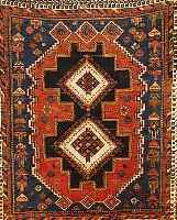 GASHGAI, PERSIEN, 148 X 125CM, EHZ 4-5 WOLLE AUF WOLLE, CA.60 JAHRE