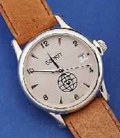 ESPRIT DESIGNERARMBANDUHR, GLEICHNAMIGER FIRMA, SCHWEIZ UM 1994, STERLINGSILBER (925), AUTOMATIK M. ZENTRALSEK. U. DAT., KRONE M. FLANKENSCHUTZ, ...