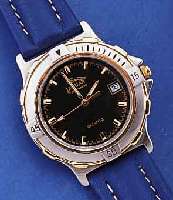 JAGUAR ARMBANDUHR, SCHWEIZ UM 1996, EDELST. MATT., LÜN. TEILW. VERG., EINSEIT. RASTEND, SAPHIRFLACHGL., HIGH-TECH-QUARTZWERK, LT. GRAV. AUF ...