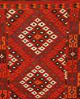 AFGHAN KELIM.CA 262 X 191 CM..WOLLE/WOLLE. EHZ 1-2.CA 20 JAHRE.