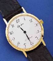 GLASHÜTTE HERRENARMBANDUHR, DEUTSCHLAND UM 1984, METALL HARTVERG., EDELST.-BOD. AUFGEDR., EMAILFARB. KONTRASTZIFFERBL., FORMANKERWERK, KAL. 09-20, ...
