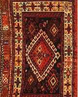 GASHGAI TASCHENFRONT, 80 X 54CM, EHZ 3 WOLLE AUF WOLLE, CA.70 JAHRE