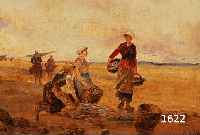 GINS, G., 1. HÄLFTE 20 JH., ÖL/MALKARTON, DIE MUSCHELSAMMLERINNEN, RE. UNTEN SIGN., CA. 32 X 40 CM, RAHMEN