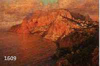 HAY, BERNARDO, GEB. 1864, ANSICHT VON AMALFI IM ABENDROT, ÖL/LWD, LI. U. SIGN., CA. 30 X 45 CM, R.