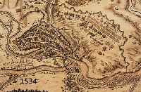 KONVOLUT 2 BLATT DONAUWÖRTH, 1.) KUPFERSTICH V. M. MERIAN AUS TH. EUROP., DIE STATT THONAWERTH SAMBT DER SCHWEDISCHEN BELAGERUNG 1632 MIT GR. ...