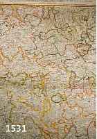 ALTKOLOR. KUPFERSTICHK. V. HOMANN ERBEN, CURSUS RHENI A BASILIA USQUE ADE BONNAM III SECTIONIBUS EXHIBITUS A DOMINO, ZEIGT RHEIN VON BASEL UND ...