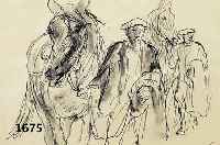 DILL, OTTO, PROF., 1884 NEUSTADT-1957 BAD DÜRKHEIM, ZWEI HANDSIGNIERTE LITHOGRAPHIEN: ZWEI PFERDEFÜHRER UND BEIM PFERDERENNEN, JE CA. 18 X 24 CM, ...