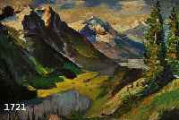 LÖFFLER, FRIEDRICH, LANDSCHAFT MIT SEE IM HOCHGEBIRGE, ÖL/LWD, RE. U. SIGN., CA. 80 X 100 CM, R.