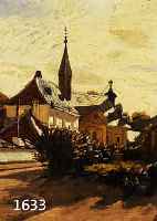 MASSAU, EDMUND, GEB. 1860 DÜSSELDORF, ANSICHT EINER DORFKIRCHE, ÖL/MALKARTON, RE. U. SIGN. UND DAT. 14.4.95, CA. 34 X 24 CM, R.