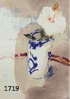 WACHTER, EMIL, GEB. 1921, STILLEBEN MIT BLUME, AQUARELL AUF PAPIER, RE. U. SIGN. UND DAT. 1985, CA. 33 X 23 CM, PP, U.GL., R.