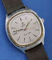 OMEGA HERRENARMBANDUHR, SEAMASTER, QUARTZ, SCHWEIZ UM 1978, MASS. EDELST., BOD. AUFGEDR., BEI FERTIGTS. WASSERGESCH., ZENTRALSEK., DAT., WERK VERG., ...