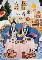 BÜSCHER, ANITA, ZEITGEN. NAIVE MALERIN, SCHWARZWÄLDER BROTZEIT, ÖL/MALKARTON, SIGNIERT UND DAT. 1987, CA. 36 X 50 CM, R.