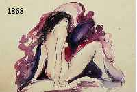 MIRANDO, ANNA, GEB. 1945 ROM, INTERNAT. BEKANNTE KÜNSTLERIN, HIER: SITZENDER AKT, AQUARELL, HANDSIGN., CA. 28 X 28 CM, PP