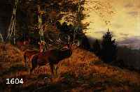 GROOTE, OTTO VON, GEB. 1883 TRIER, LEBTE UND WIRKTE IN DÜSSELDORF, JAGD- UND TIERMALER, HIER: HIRSCHE AM WALDRAND, ÖL/LWD, SIGNIERT UND BEZ.: ...