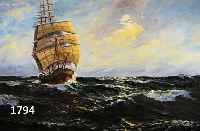 LUKAS-LARSEN, DÜSSELDORFER MARINE- UND LAND- SCHAFTSMALER, MITTE 20. JH., SEGELSCHIFF AUF HOHER SEE, ÖL/LWD, SIGN., CA. 60 X 90 CM,R