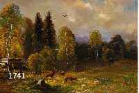 MÜLLER, MORITZ, 1841 MÜNCHEN-1899 MÜNCHEN, BEKANNTER TIERMALER, WAR SCHÜLER WILHELM VON KAULBACHS, REHBOCK UND REHE AM WALDRAND, ÖL/ LWD, ...