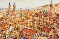 DEEGE, HEINRICH, GEB. 1920 HAßLOCH, LEBT UND ARBEITET IN NEUSTADT/WSTR., NEUSTADT AN DER WEINSTRAßE, AQUARELL AUF PAPIER, SIGNIERT UND DAT. ...