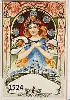 KONV. 7 JUGENDSTILPOSTKARTEN, DT., Z.T. TYPISCH MUCHA, UM 1905, L. ATLERSSP.