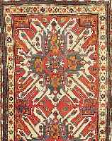 ADLER KAZAK, RUSSLAND, 315 X 110CM, EHZ 3 WOLLE AUF WOLLE, CA.60 JAHRE(KL LOCH)