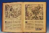 KATHOLISCHE BILDER-BIBEL, UM 1905/10, ILLUSTR. VON SCHNORR VON CAROLSFELD, LEINENEINBAND, DIESER GOLDFARBEND VERZIERT, GEBRSSP.