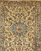NAIN FEIN SIGN(HABIBIA)PERSIEN,CA 124 X 95 CM. KORKWOLLE MIT SEIDE.EHZ 1-2.CA 10 JAHRE.1MIO KN/QM