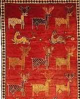 GABBEH,PERSIEN CA 202 X 105 CM..WOLLE AUF WO LLE.EHZ 2.CA 30 JAHRE.