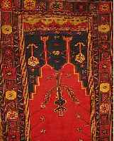 KONJA,TÜRKAI.CA 214 X 127 CM..WOLLE/WOLLE. EHZ 4-5.UM 1930.