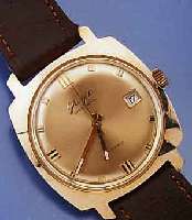 GLASHÜTTE HERRENARMBANDUHR SPEZIMATIC, DEUTSCHLAND UM 1968, METALL CARREE-CAMBREE HARTVERG., EDELST.-BODEN GEDR., 26 ST., ZENTRALROTOR, KAL. ...