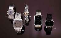 OMEGA DAMENSCHMUCKBANDUHR LADYMATIC, WG 750/000-GEH. INCL. WG-BAND, SCHWEIZ UM 1963, BODEN GEDR., BANDANS. AUFWEND. M. 6 BRILLANTEN ZUS. CA. 0,75 ...