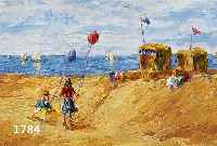 UNGER, WOLFGANG HEINZ, GEB. 1929 HALLE, SPIELENDE KINDER AM STRAND, ÖL/MALKARTON, SIGN., CA. 24 X 30 CM, R.