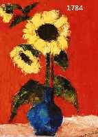 NEMALI, SAID, GEB. 1931 TEHERAN, STILLEBEN MIT SONNENBLUMEN, ÖL/LWD, RE. U. SIGN. UND DAT. 1965, CA. 50 X 40 CM, R.