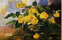 KESSINGER, E., MÜNCHEN, DATIERT 1941, STILLEBEN MIT GELBEN ROSEN, ÖL/LWD, RE. U. SIGN., KLEINES LOCH IN DER LWD, CA. 40 X 54 CM R.