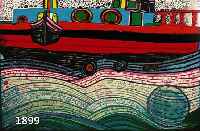 HUNDERTWASSER, FRIEDENSREICH, 1928-2000, FARBSERIGRAPHIE AUS DER REGENTAG-MAPPE, HIER: AUF LIEBE WELLEN, NUM. 2559/3000, CA. 49 X 67 CM, U.GL., R.