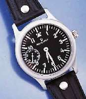 ROYAL NAVY MILITÄRARMBANDUHR, SCHWEIZ UM 1998, EDELST.-GEH., TEILW. MATT., TEILW. POL., BEIDS. MINERALVERGL., KONTRASTZIFFERBL., D. CA. 42 MM, ...