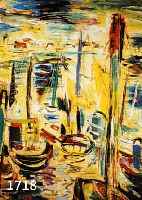FRANCKE, BODO, HAFENANSICHT, ÖL/SPANPLATTE, RÜCKSEITIG SIGNIERT, CA. 75 X 60 CM