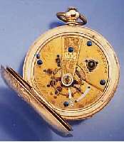 WALTHAM HERRENTASCHENUHR SAVONETTE, USA UM 1875, METALL STRAKE GOLDAUFL., BEIDS. SCHMUCK- GRAV. U. SYM. GUILL., MONOGR. WW, ALTERSBED. BER., ...