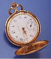 FHF HERRENTASCHENUHR SAVONETTE, SCHWEIZ FÜR DEN DTSCH. MARKT UM 1916, ROSE-G. 585/000, BEIDE SCHALEN BER./RAND STARK DELLIG (FEIN HAARR. IM ...