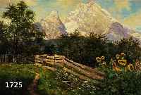 FROMMHOLD, ERNST, LEIPZIG 1879-1955, BLÜHENDE WIESE VOR GEBIRGSKULISSE, ÖL/LWD, LI. U. SIGN., CA. 60 X 80 CM, R.