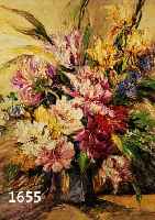 GEBHARDT, IGNAZ HEINRICH, GEB. 1869 MÜNCHEN, BUNTER BLUMENSTRAUß, ÖL/MALKARTON, LI. U. SIGN., CA. 80 X 49 CM,R.