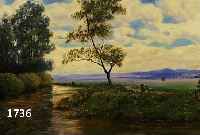 LIMPERT, J.H., GEB. 1858 FRANKFURT, BÄUERIN MIT ZIEGE IN WEITER LANDSCHAFT MIT BACHLAUF, ÖL/LWD, RE. U. SIGN., CA. 40 X 55 CM, R.