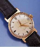 GLASHÜTTE HERRENARMBANDUHR MIT DATUM, KAL. 69,1, DEUTSCHLAND UM 1964, METALL M. GG-AUFL., BER., EDELST.-BODEN GEDR., RUNDANKERW., 17 ST., ...
