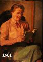MARTIN, WILHELM, 1894 WEINGARTEN-1969 BADEN, SCHÜLER DER AKADEMIE KARLSRUHE BEI HAUEISEN, HIER: LESENDE FRAU IM SESSEL, ÖL/LWD, LI. U. SIGN., CA. ...